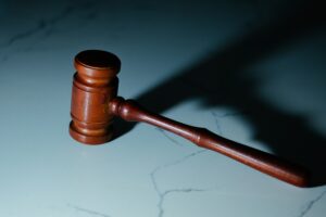 Gavel representing legal view of penal substitutionary atonement